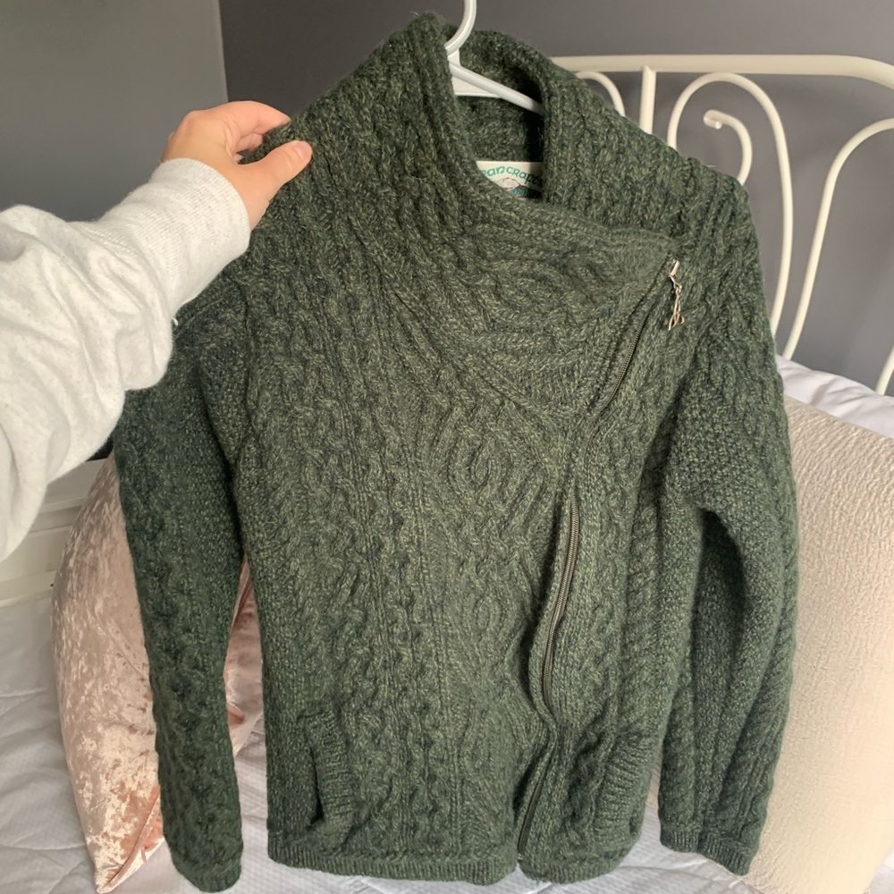 Aran Crafts Wool Sweater jacket - Picture 2 of 4